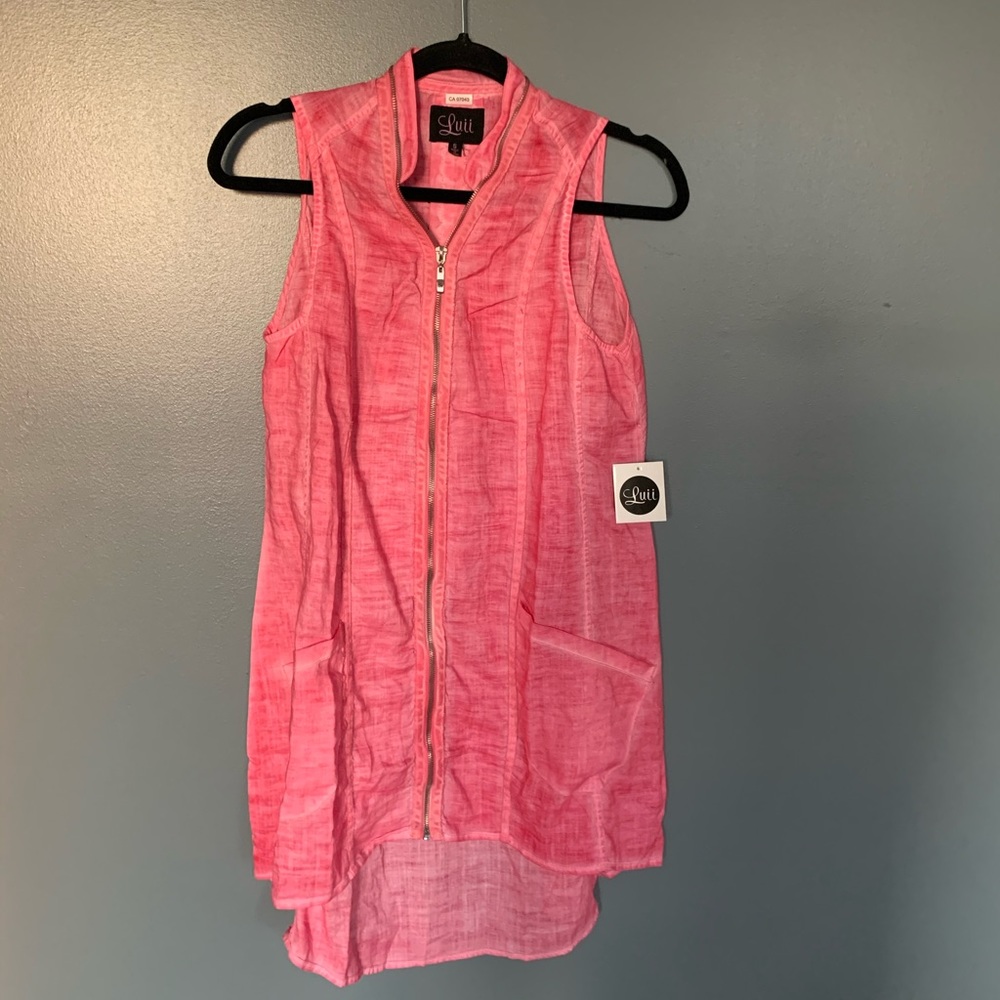 Luii Tank Pink Zip Up Dress Pink Size Small